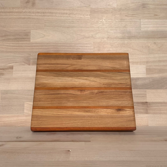 Handmade Solid Wood Cutting Board – Padauk & Reclaimed Hickory - 12" x 10" x 1.25"